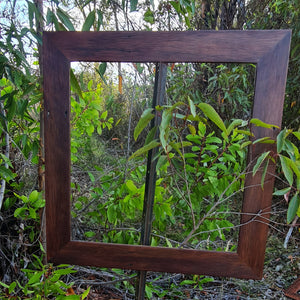 Square timber picture frame in dark coloured recycled Australian timber