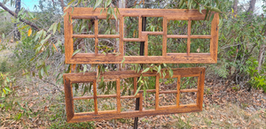 12 Photo Frame in Recycled Timber. A Multi Picture Photo Frame.